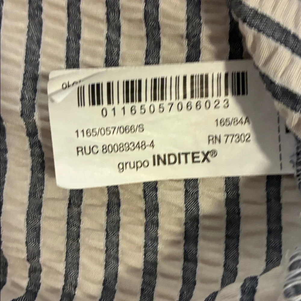 Zara Blue and Cream Striped Blouse - Picture 6 of 6